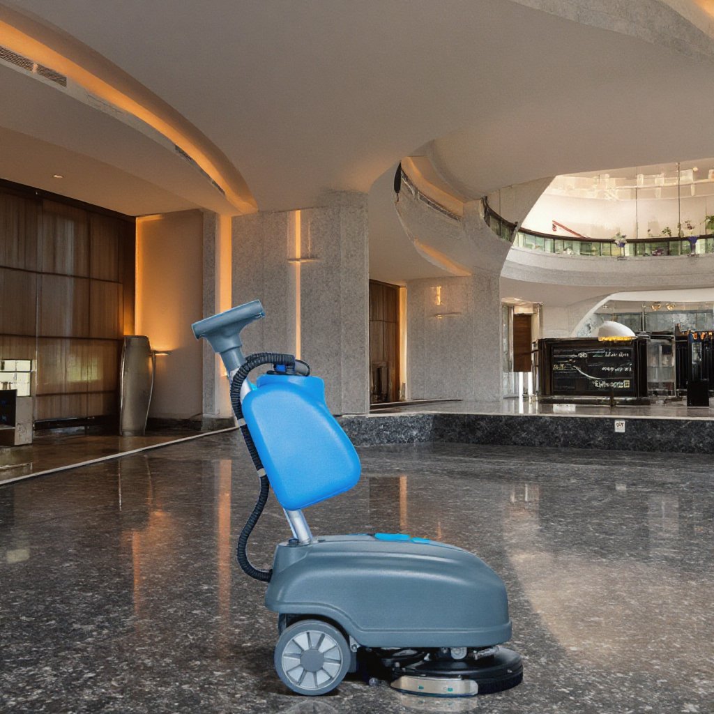 X15D New Electric Walk-Behind Floor Scrubber Silicone Body Scrubber With Motor for Home Hotel Use Featuring Core Brush Component